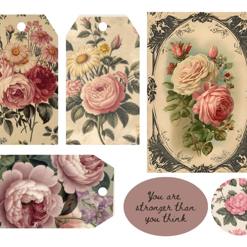 Junk journal vintage floral pages - Picture 3 of 6
